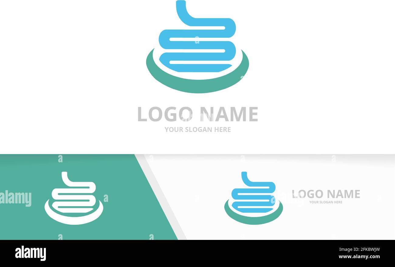 Modello di logotipo di Business intestines. Simbolo o icona del colon. Illustrazione Vettoriale