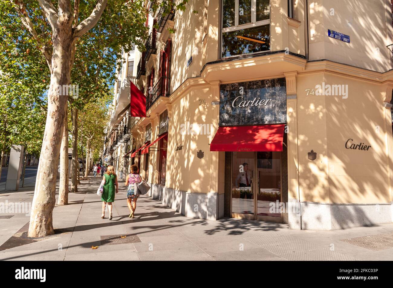 Negozio di Cartier in Calle de Serrano, quartiere Salamanca, Madrid, Spagna Foto Stock