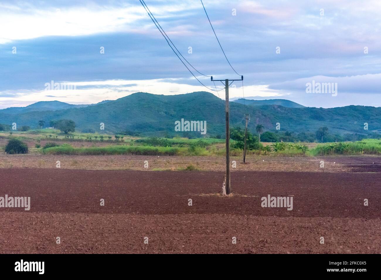 Elettrificazione della campagna cubana, Cuba Foto Stock