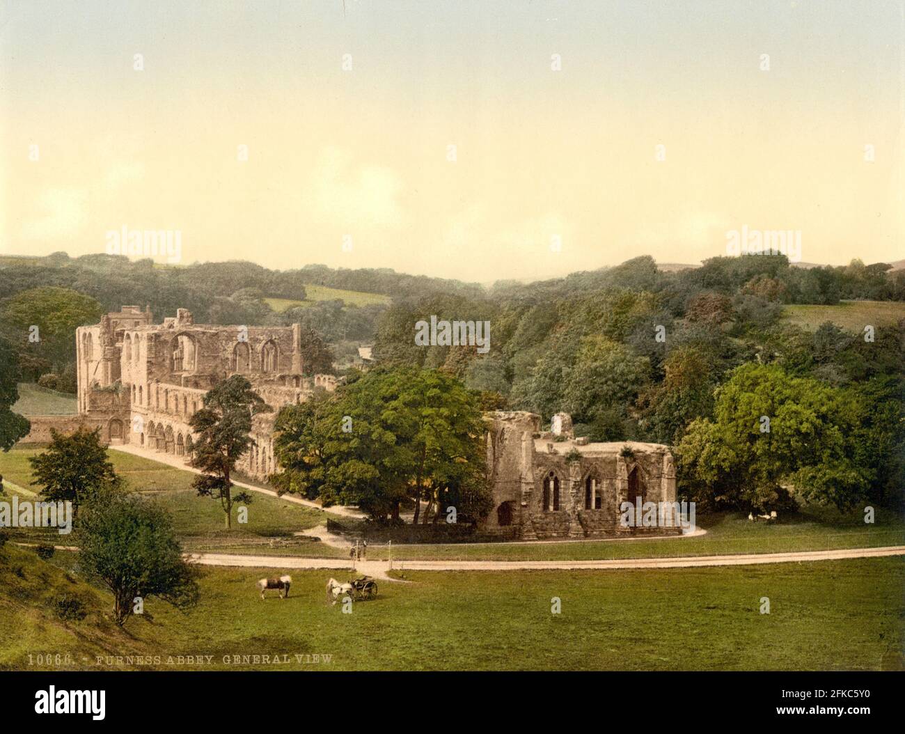 Furness Abbey, Barrow-in-Furness, Cumbria circa 1890-1900 Foto Stock