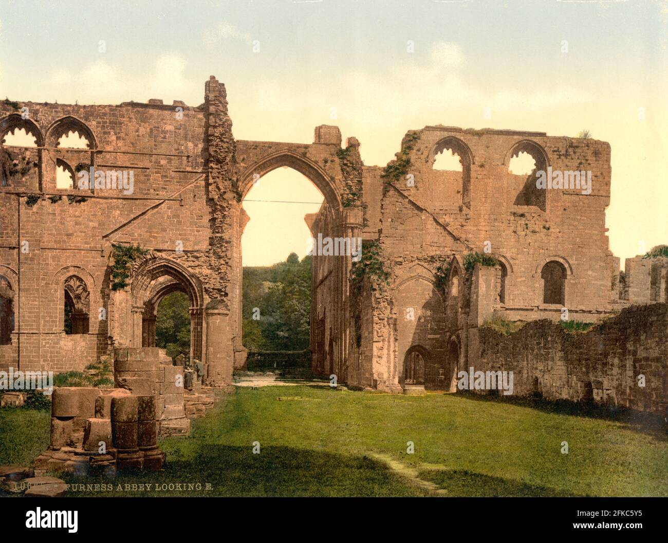 Furness Abbey, Barrow-in-Furness, Cumbria circa 1890-1900 Foto Stock