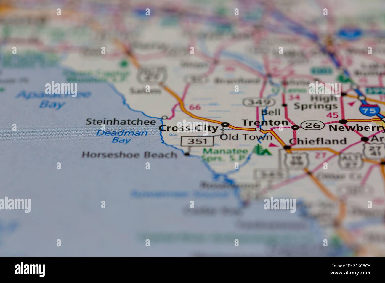 Cross City Florida USA mostrato su una mappa geografica o. mappa stradale Foto Stock
