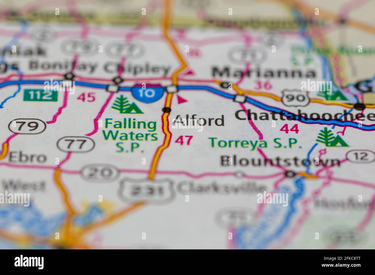 Alford Florida USA mostrato su una mappa geografica o su una strada mappa Foto Stock
