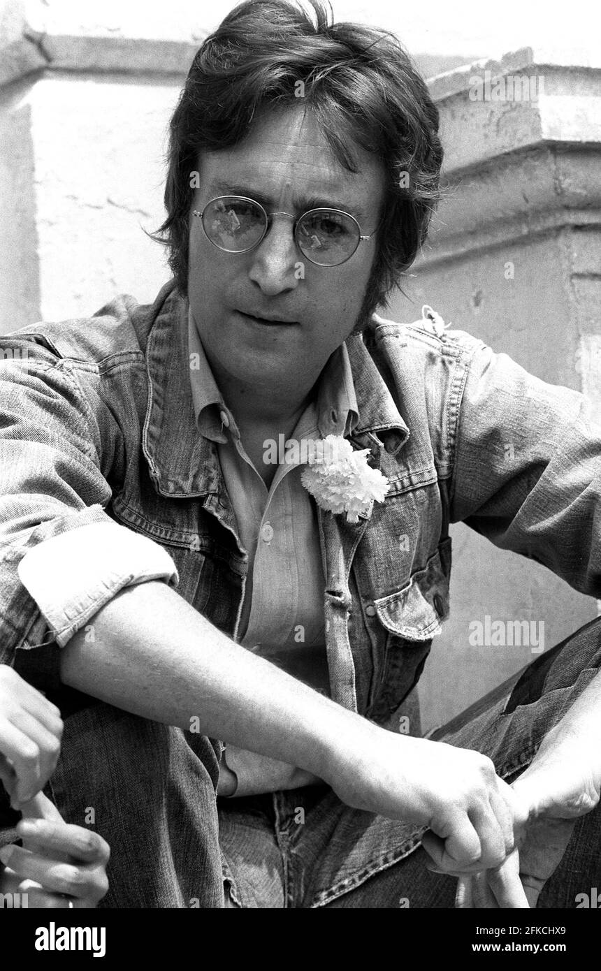 La leggenda della musica John Lennon, dai Beatles Foto Stock