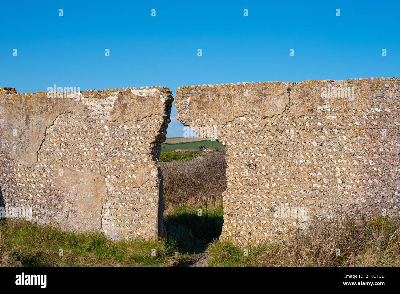 Villaggio perduto di Tide Mills, Newhaven, East Sussex UK Foto Stock