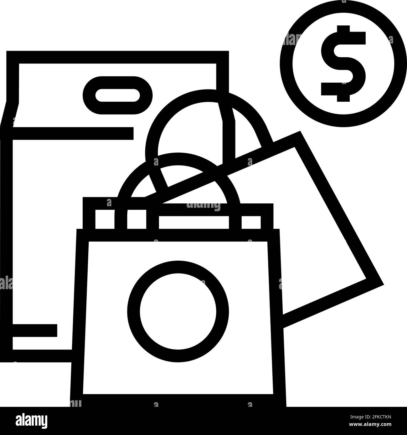 illustrazione vettoriale dell'icona della linea di svago dello shopping Illustrazione Vettoriale