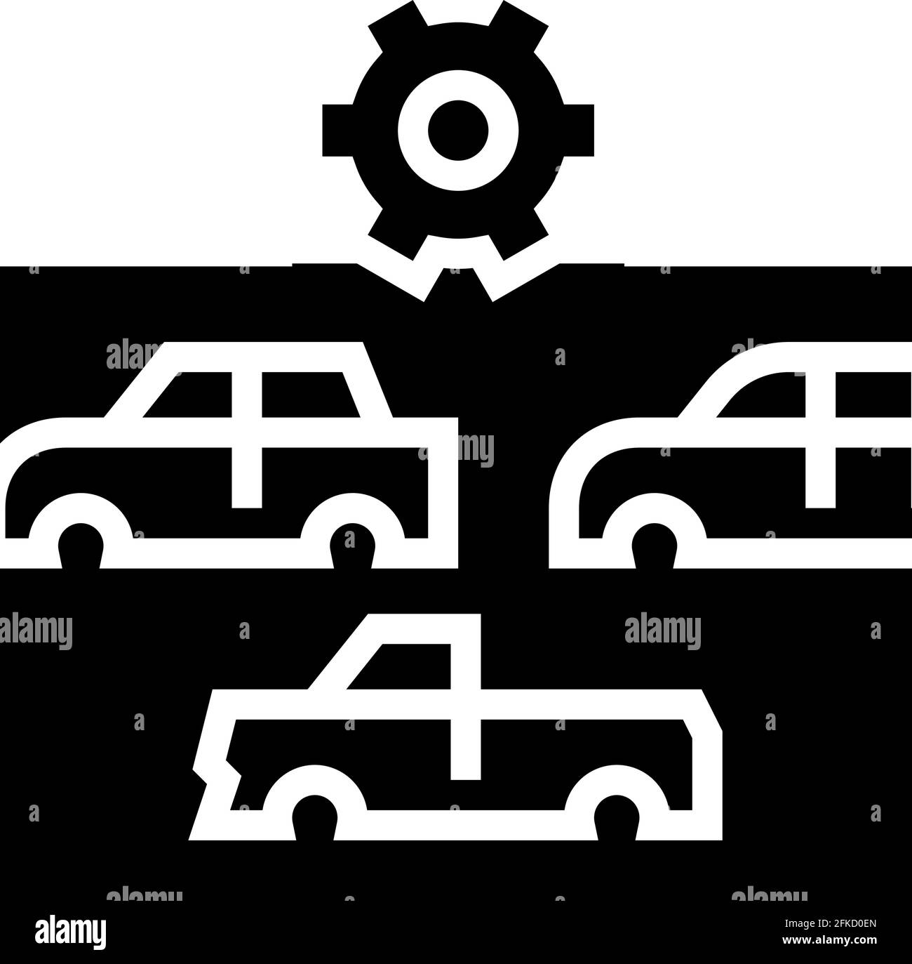 scelta del tipo di carrozzeria immagine vettoriale dell'icona glifo Illustrazione Vettoriale