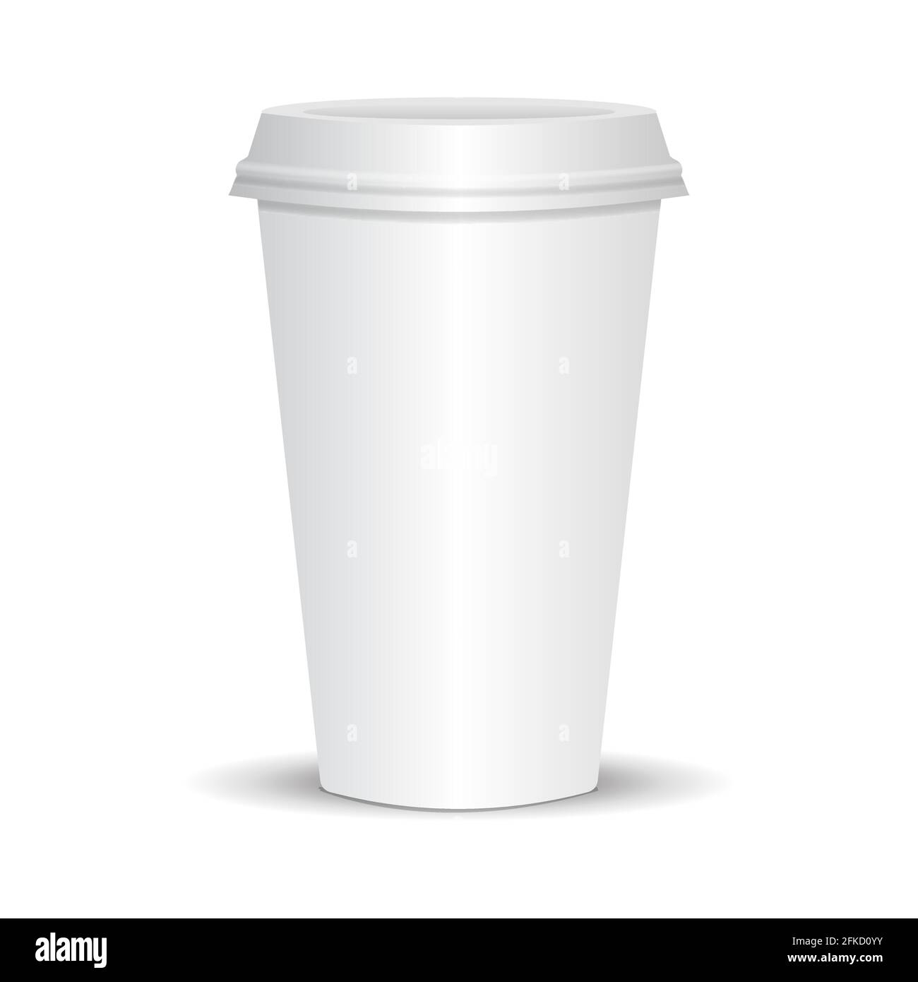 Tazza da caffè in carta 3d realistica. Illustrazione vettoriale. Modello per il tuo progetto Illustrazione Vettoriale