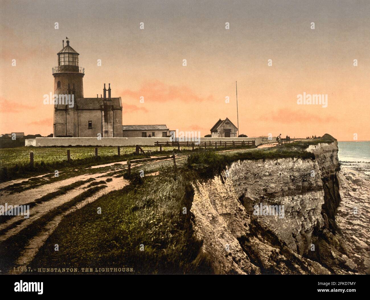 Il vecchio faro, Hunstanton, Norfolk circa 1890-1900 Foto Stock