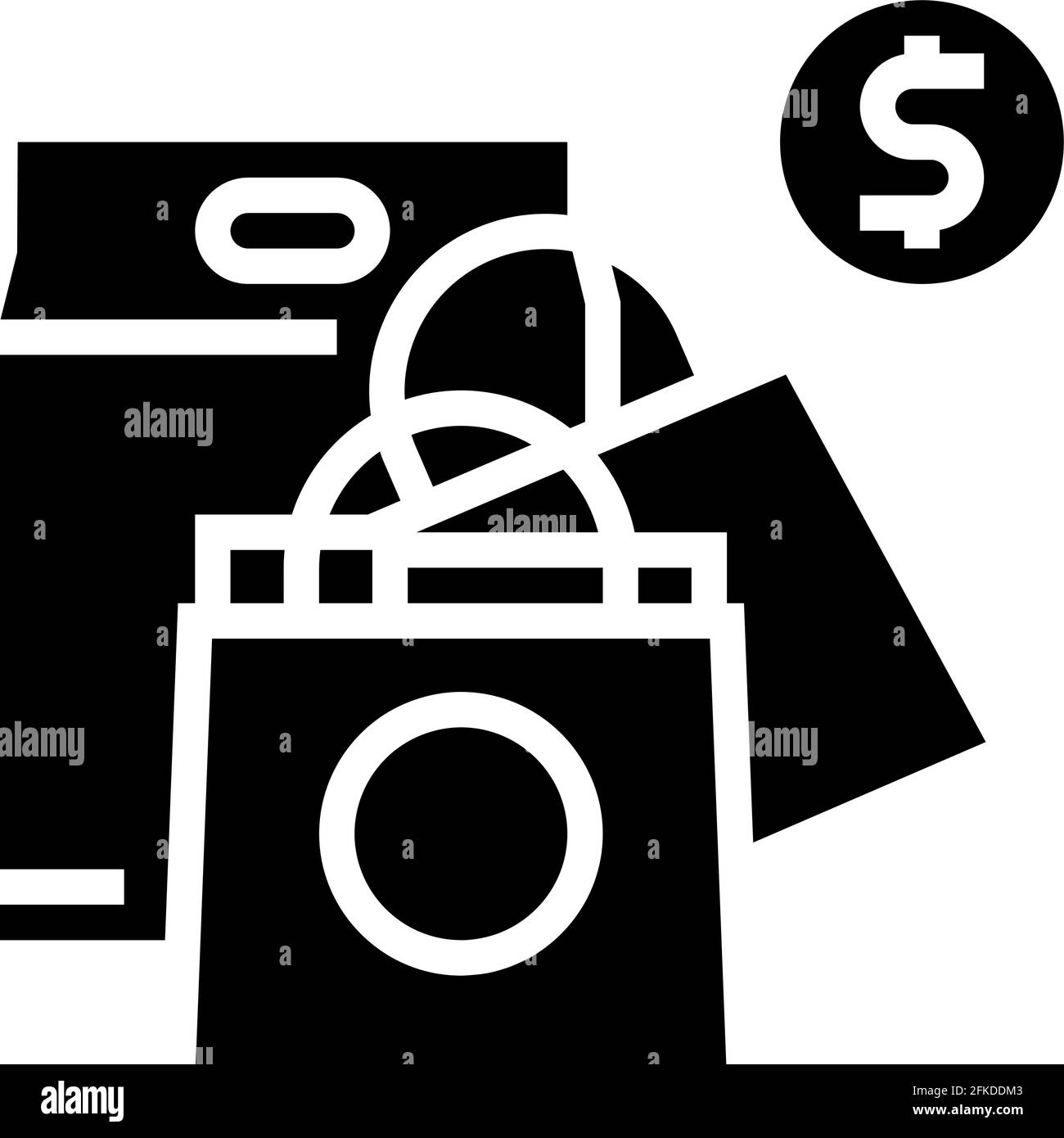 illustrazione vettoriale dell'icona glifo dello shopping Illustrazione Vettoriale