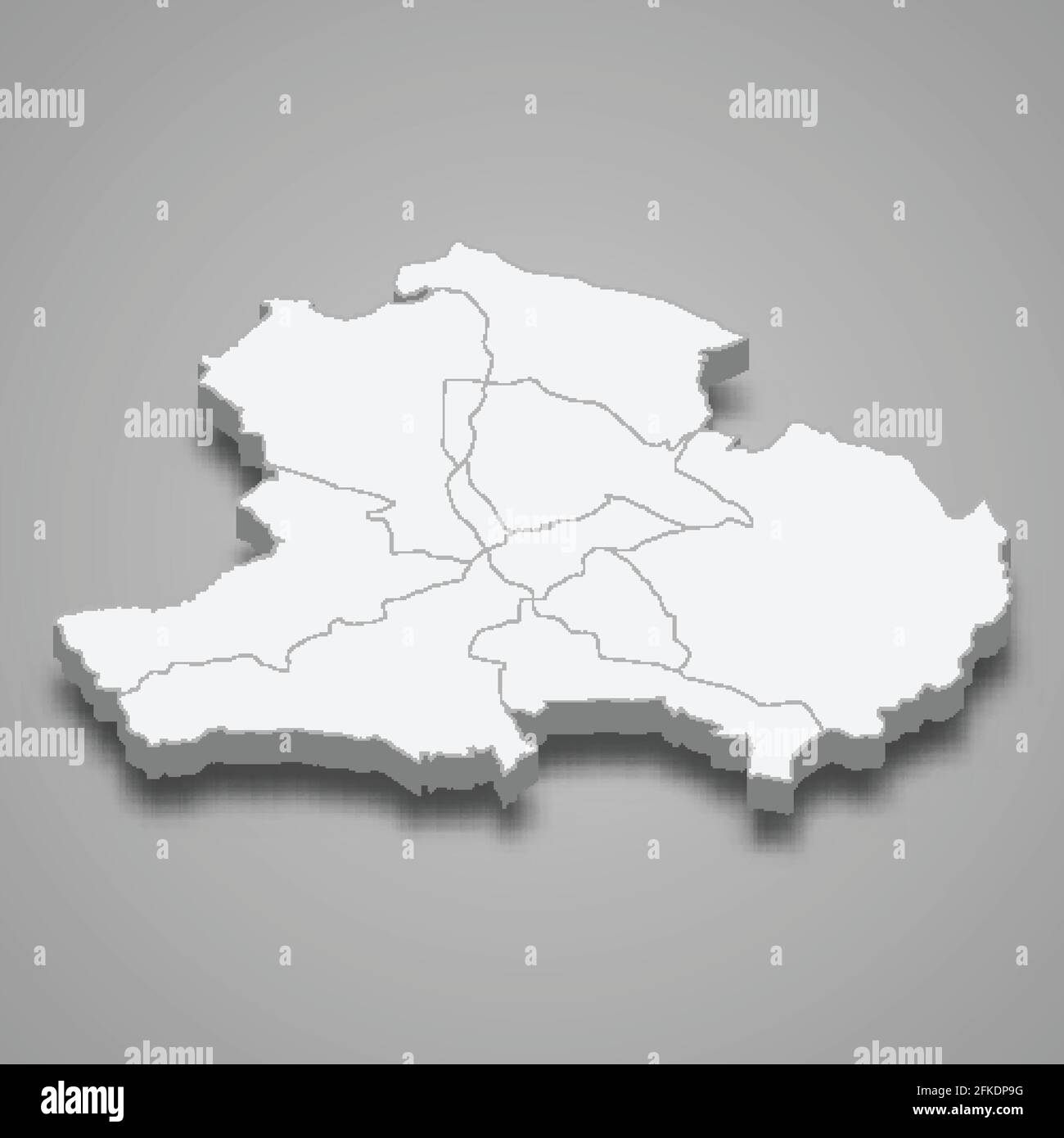 La mappa isometrica 3d di Tbilisi è una regione della Georgia, illustrazione vettoriale Illustrazione Vettoriale