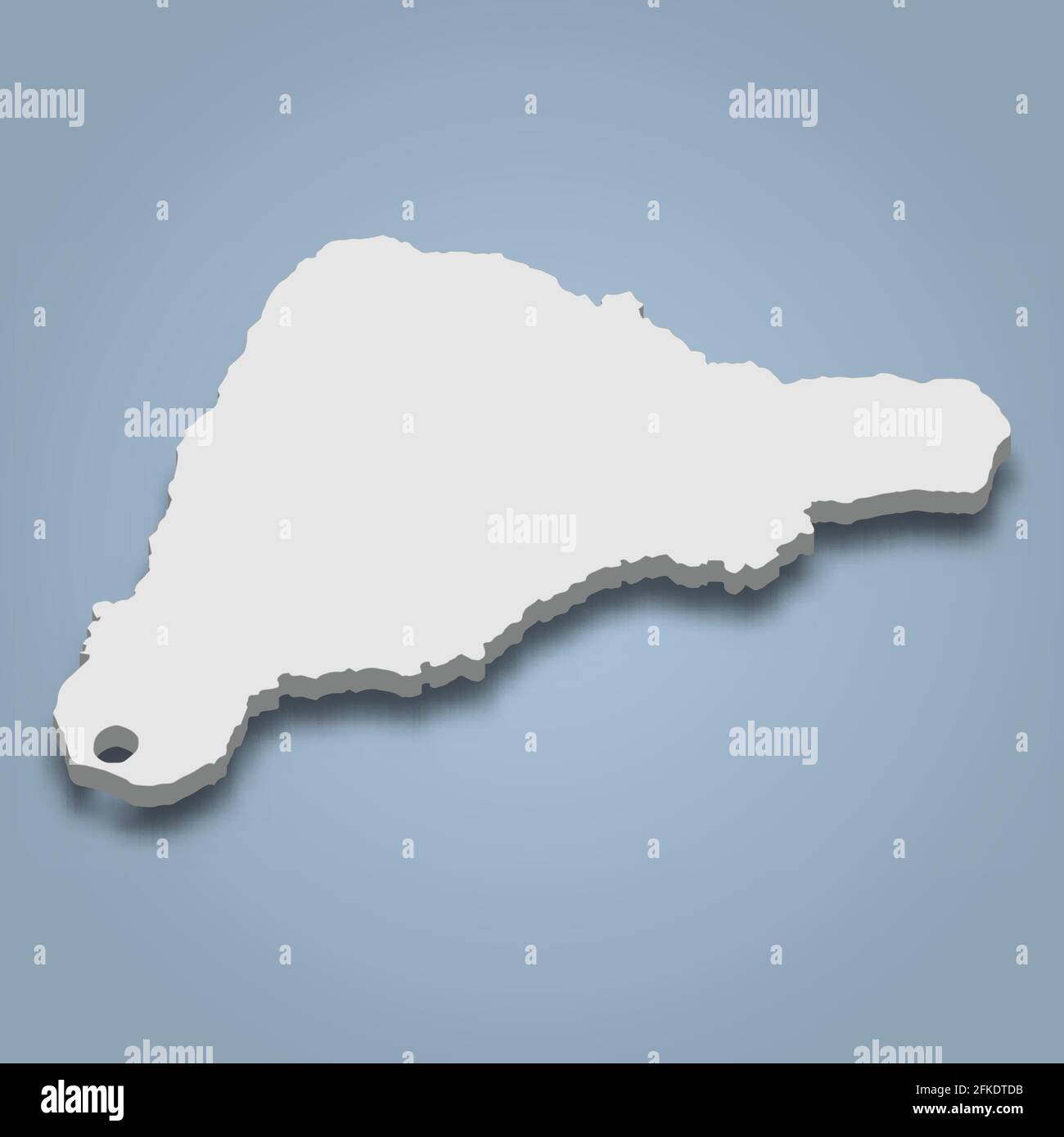 La mappa isometrica 3d dell'Isola di Pasqua è un'isola nell'Oceano Pacifico, illustrazione vettoriale isolata Illustrazione Vettoriale