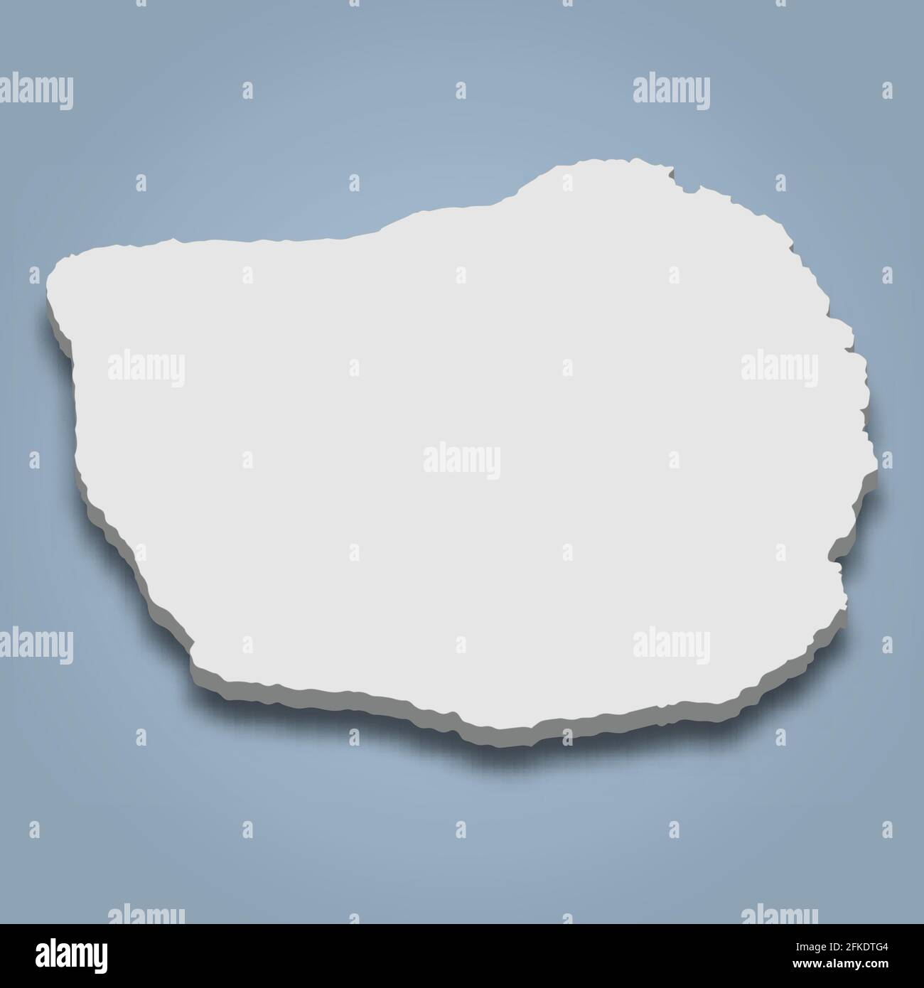 La mappa isometrica 3d di Fernandina è un'isola delle isole Galapagos, un'illustrazione vettoriale isolata Illustrazione Vettoriale