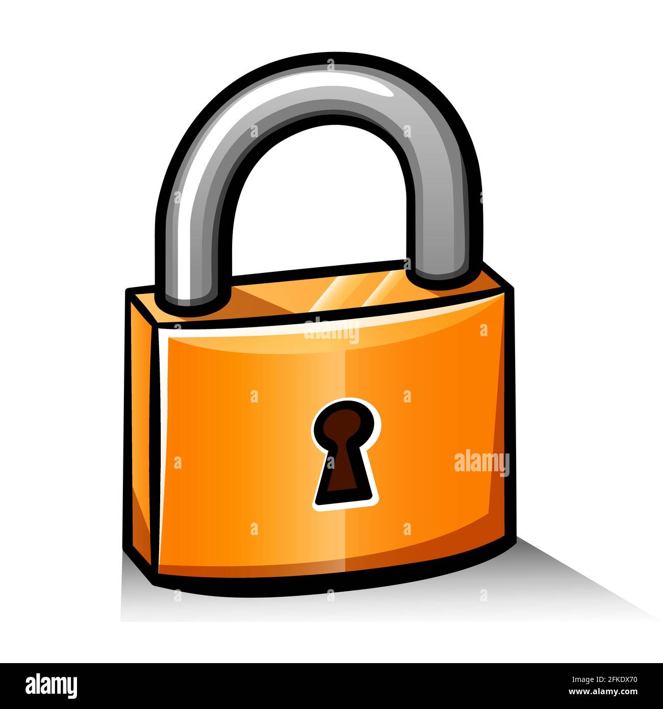 Illustrazione vettoriale dell'icona del cartoon lucchetto isolata Illustrazione Vettoriale