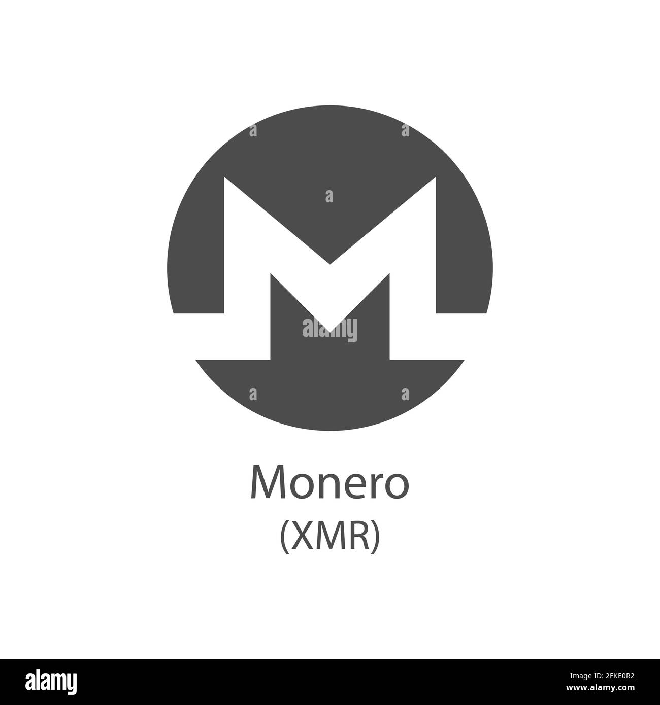 Monero icona del vettore di pagamento Internet-of-Things. Simbolo di criptovaluta isolato su sfondo bianco. Illustrazione Vettoriale