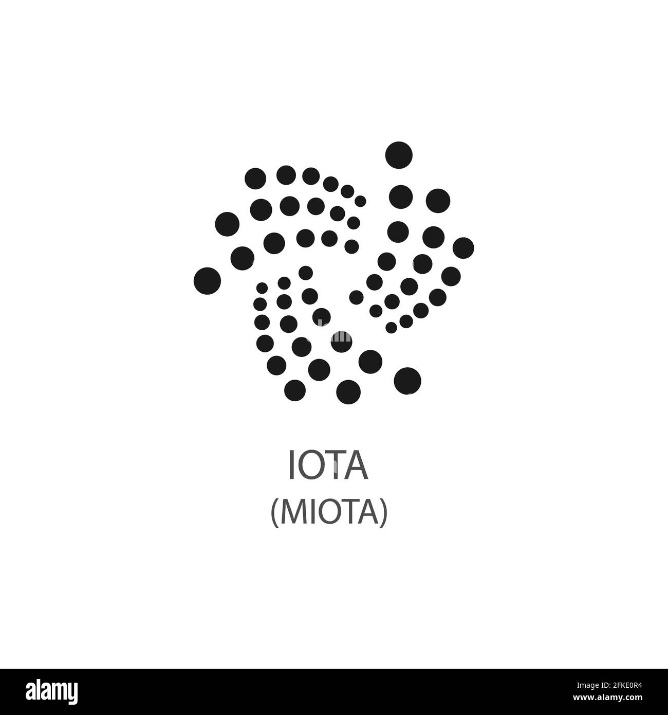 ICONA del logo del vettore di criptovaluta IOTA decentrato blockchain dei pagamenti Internet-of-Things Illustrazione Vettoriale