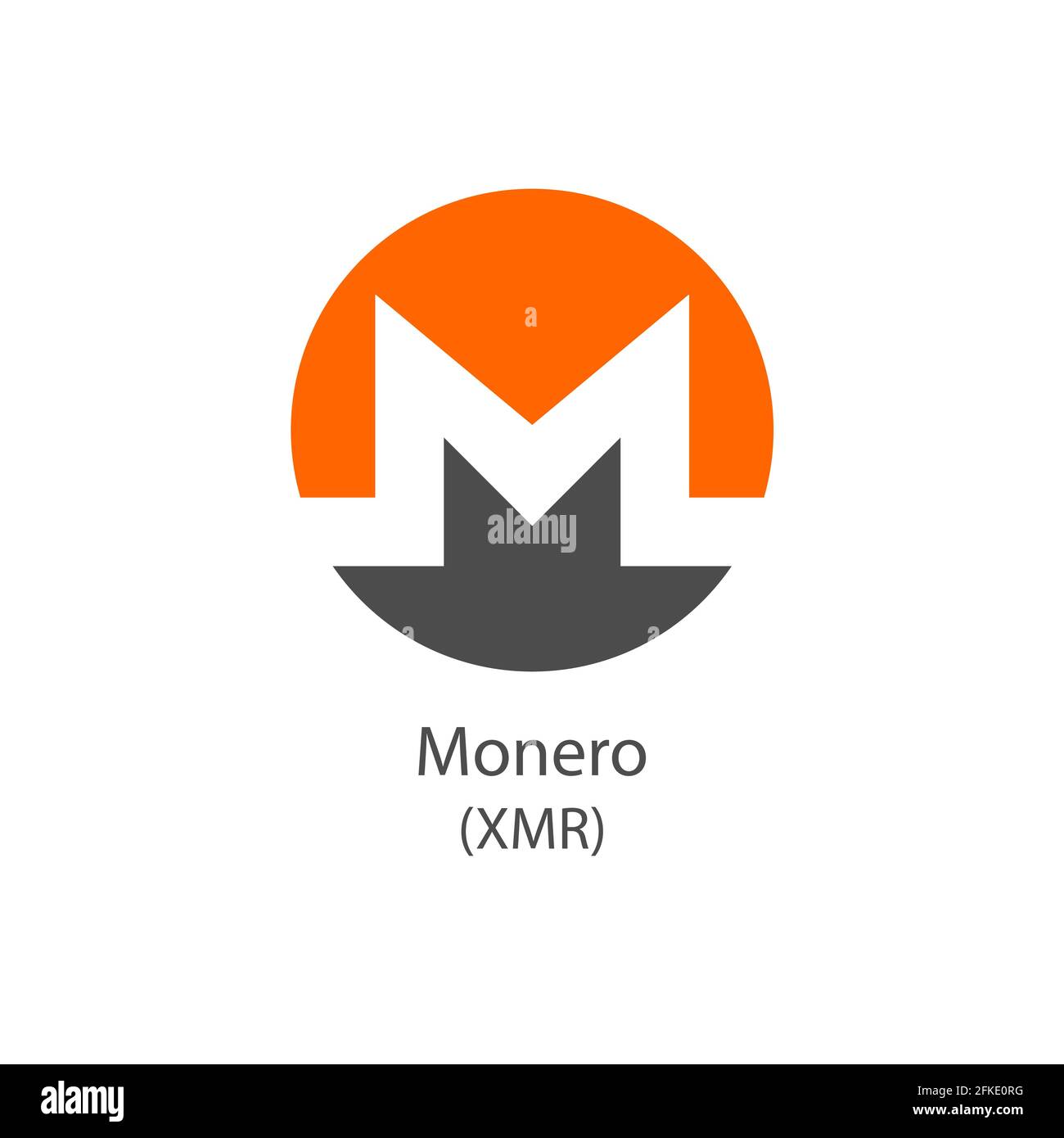 Monero icona del vettore di pagamento Internet-of-Things. Simbolo di criptovaluta isolato su sfondo bianco. Illustrazione Vettoriale