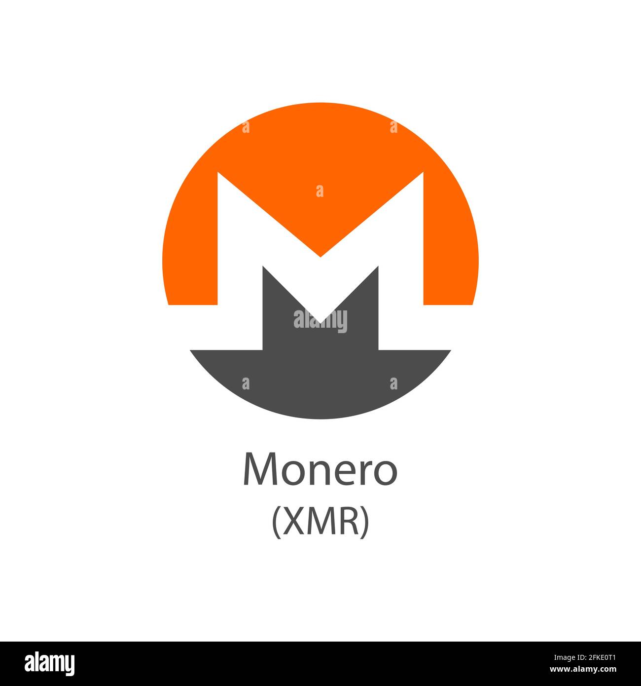 Monero icona del vettore di pagamento Internet-of-Things. Simbolo di criptovaluta isolato su sfondo bianco. Illustrazione Vettoriale