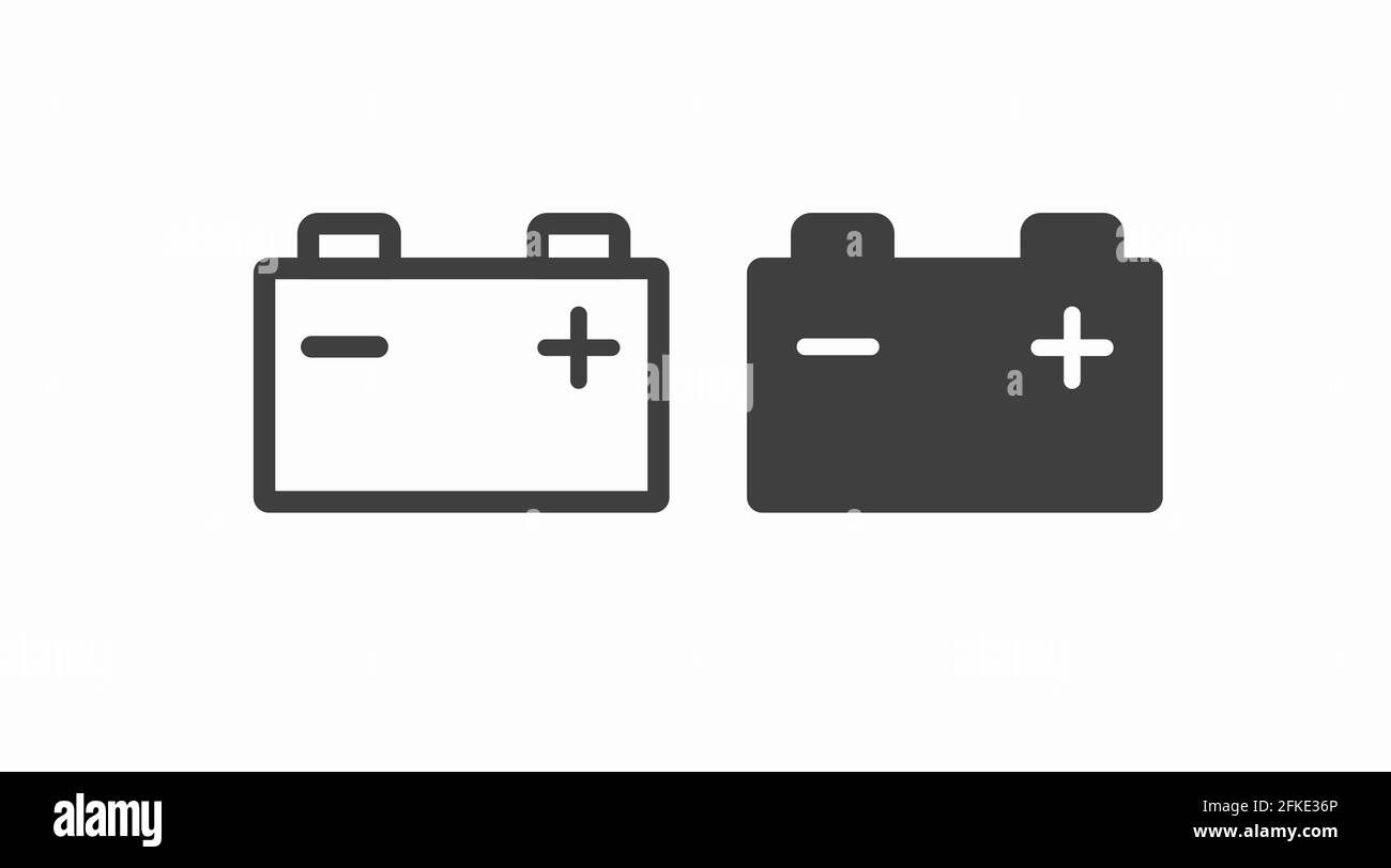 Icona batteria impostata. Vector isolato semplici icone di batterie Illustrazione Vettoriale
