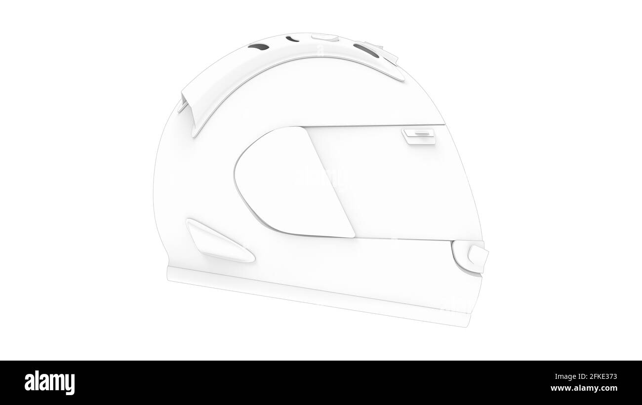 Rendering 3D di un casco da bici isolato su un sfondo bianco Foto Stock
