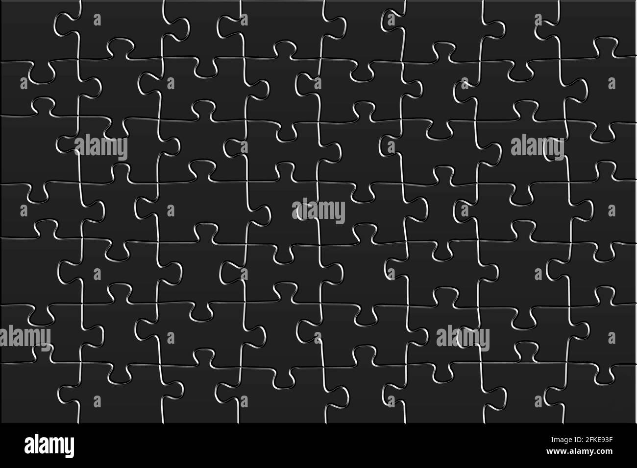 Puzzle neri. Semplice background aziendale. Concetto di lavoro di squadra. Spazio per il testo o la nota Foto Stock
