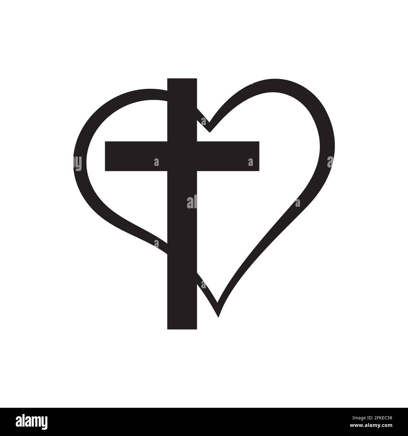 Croce cuore icona. vettore cristiano, fede Gesù disegno Immagine e  Vettoriale - Alamy