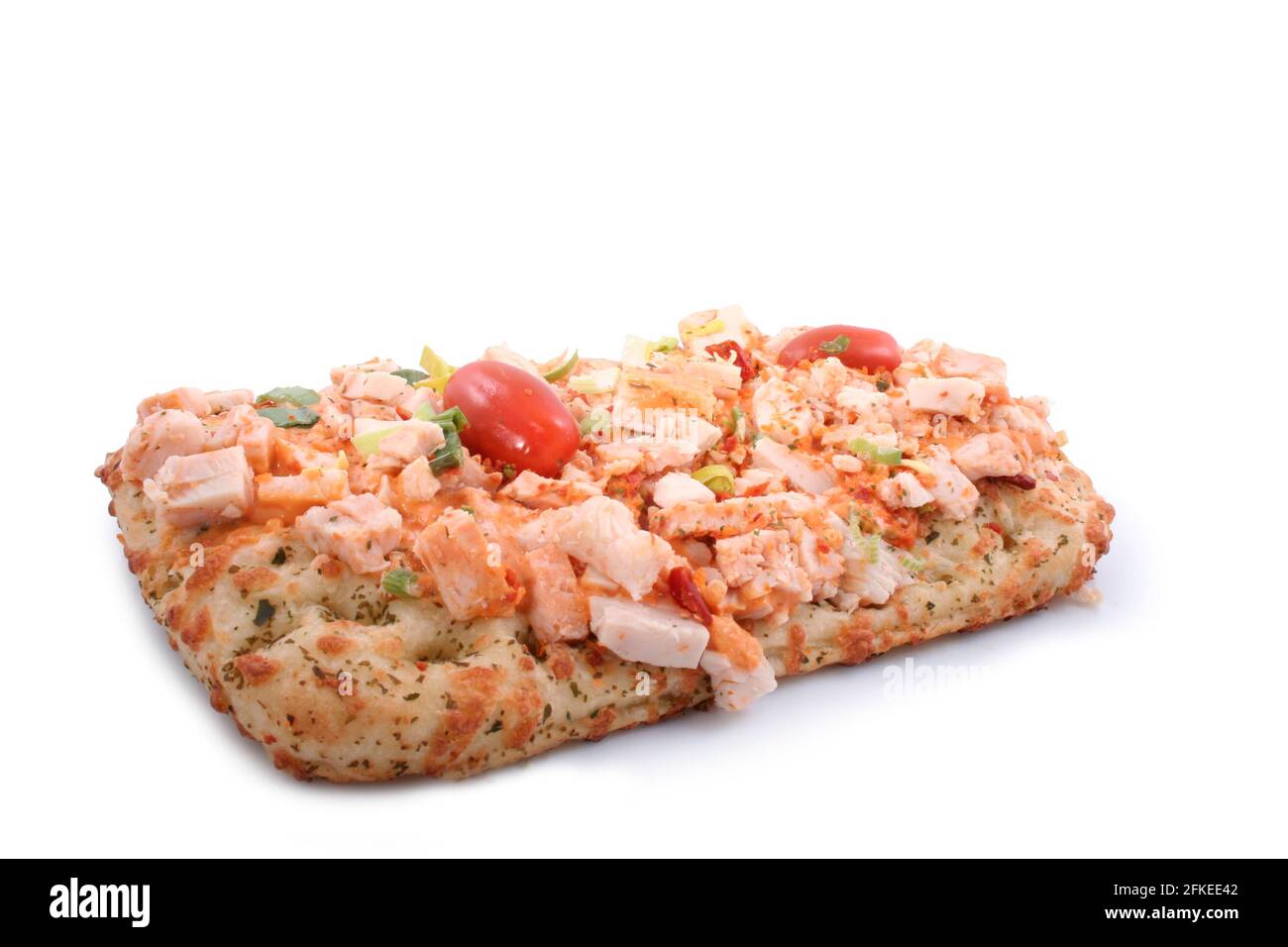 focaccia pane isolato su sfondo bianco Foto Stock