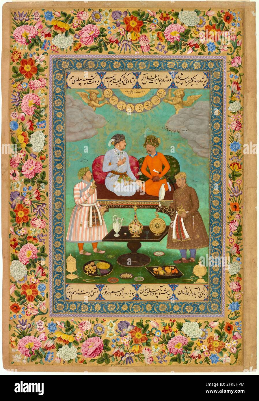 Abu'l Hasan Jahangir accogliendo Shah 'Abbas - c.1618 Foto Stock