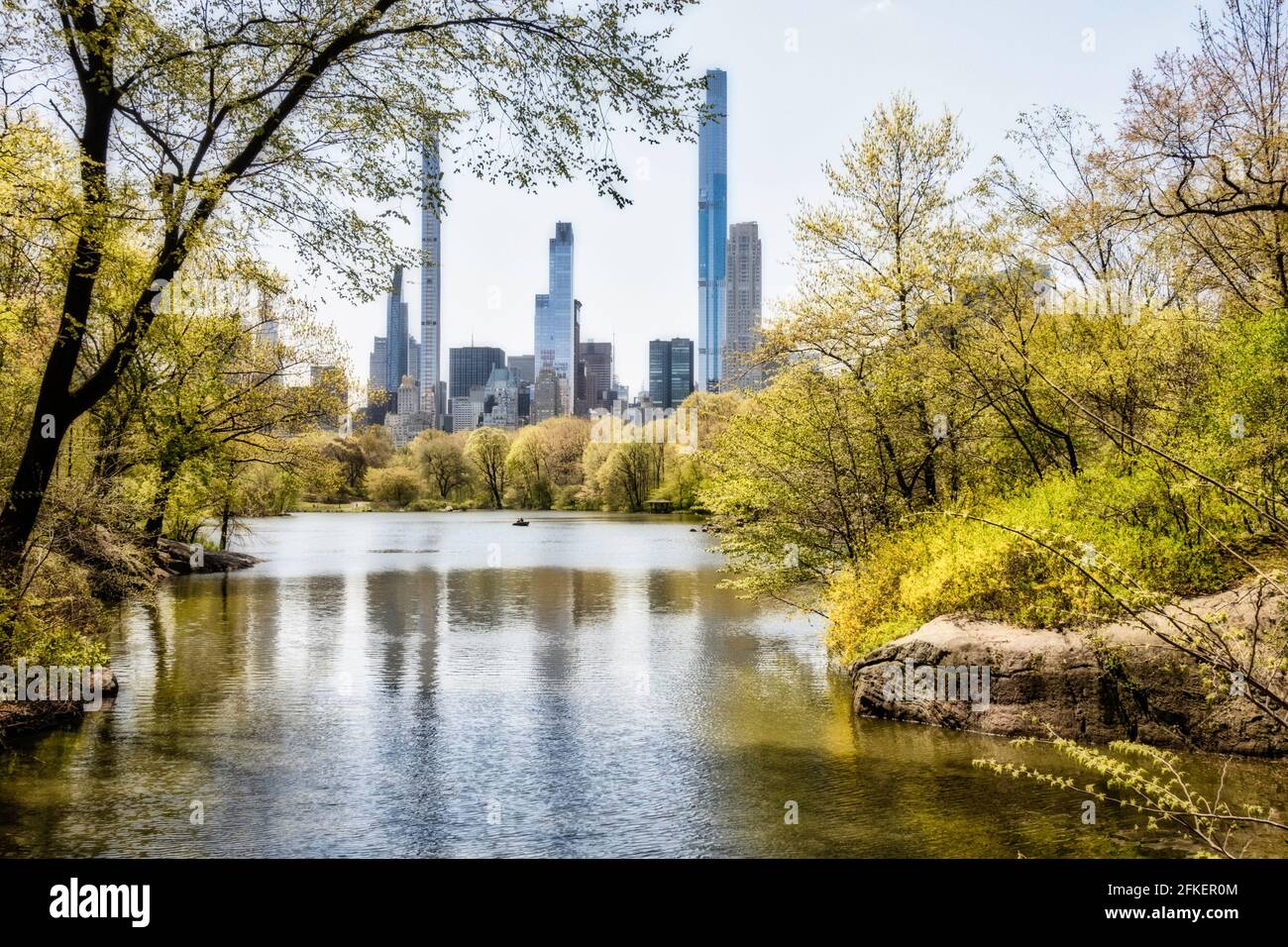 Skyline di Midtown con i Condomini Supertall visti da Central Park Foto Stock
