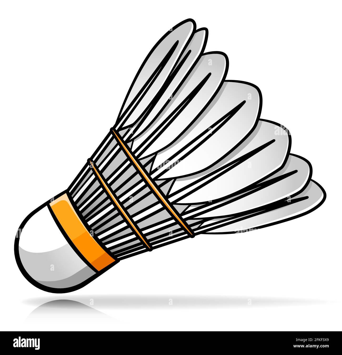 Illustrazione vettoriale del disegno cartoon badminton shuttlecock Illustrazione Vettoriale