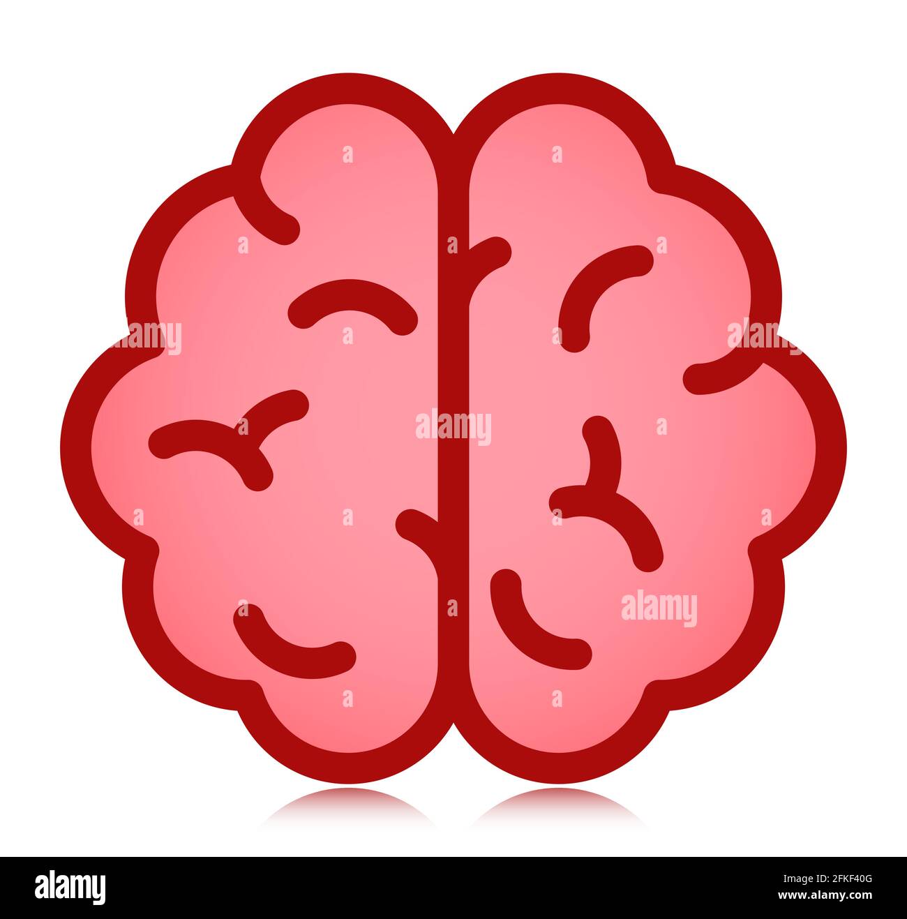 simbolo dell'immagine vettoriale dell'icona piatta del cervello umano Illustrazione Vettoriale