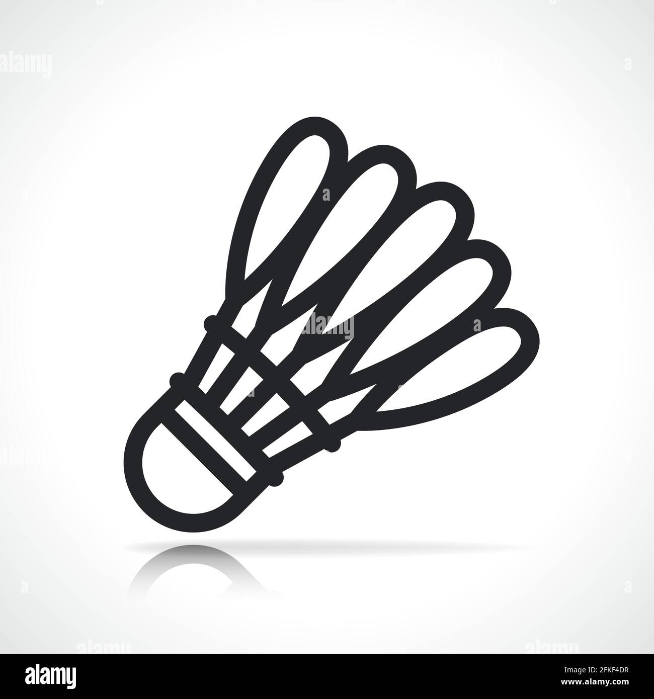 Immagine vettoriale isolata con l'icona della linea del badminton shuttlecock Illustrazione Vettoriale