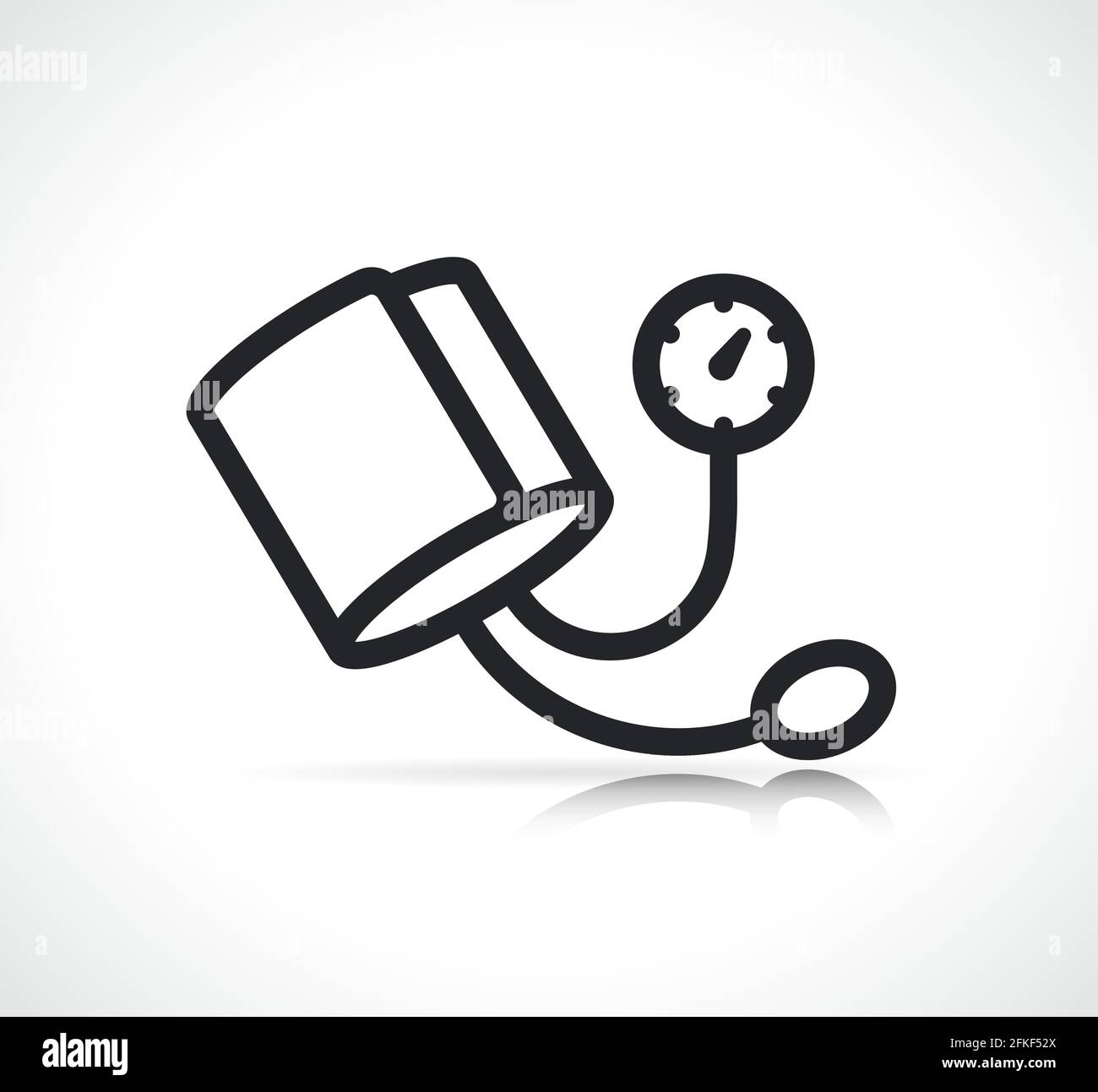 Illustrazione dell'icona dello sfigmomanometro o della pressione sanguigna isolata Illustrazione Vettoriale