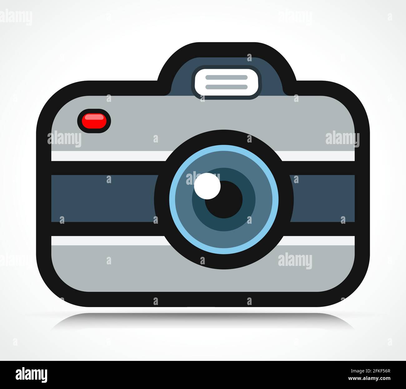 fotocamera a icona piatta design retro isolato Illustrazione Vettoriale