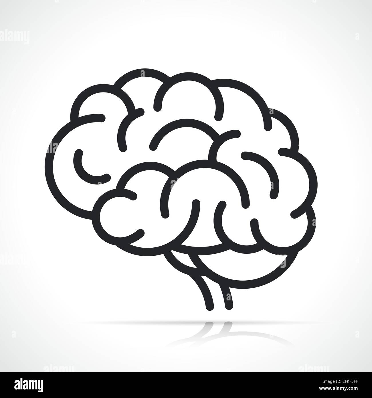 Illustrazione vettoriale dell'icona isolata del cervello umano Illustrazione Vettoriale