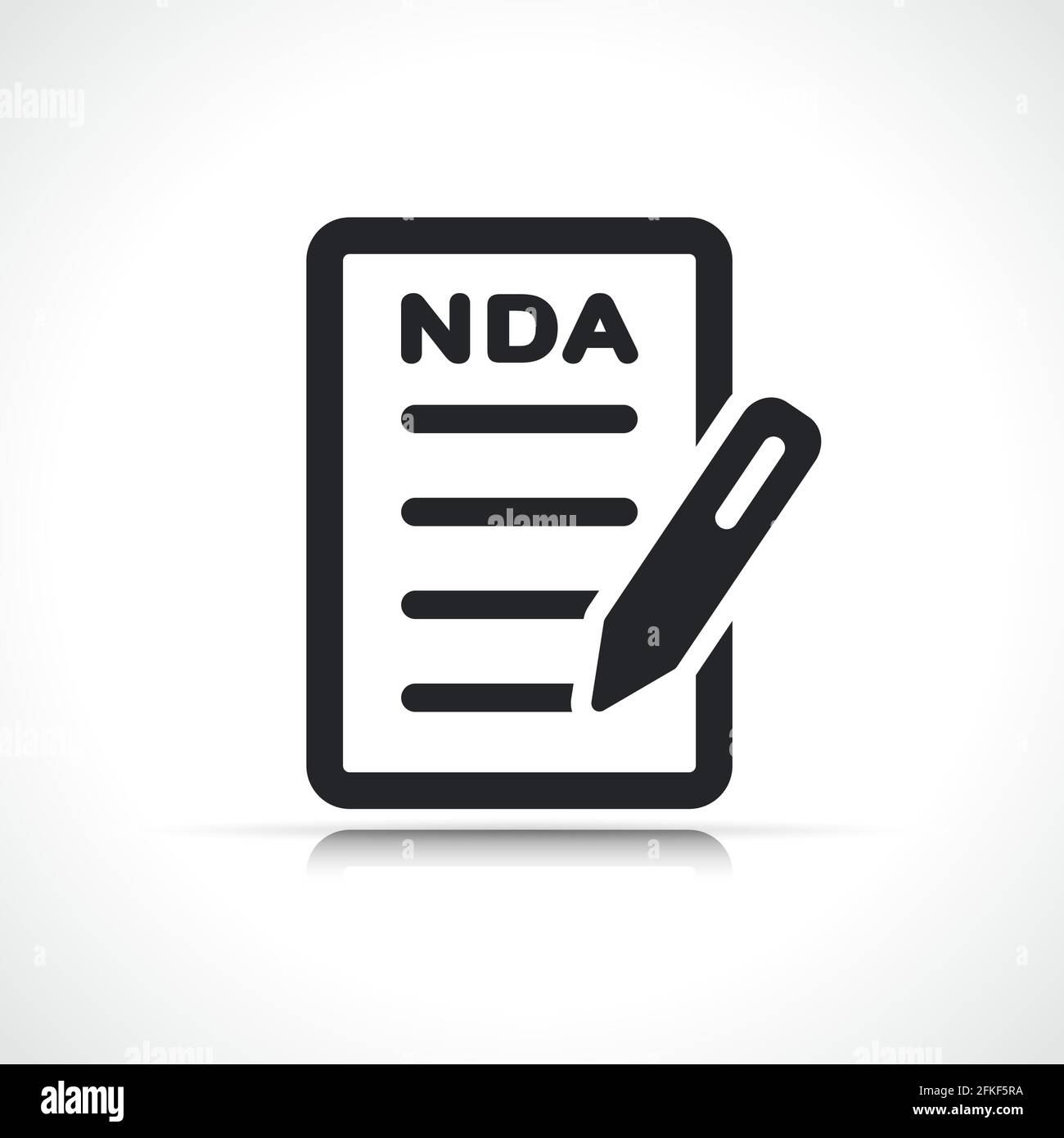 Illustrazione vettoriale del disegno dell'icona del documento nda Illustrazione Vettoriale