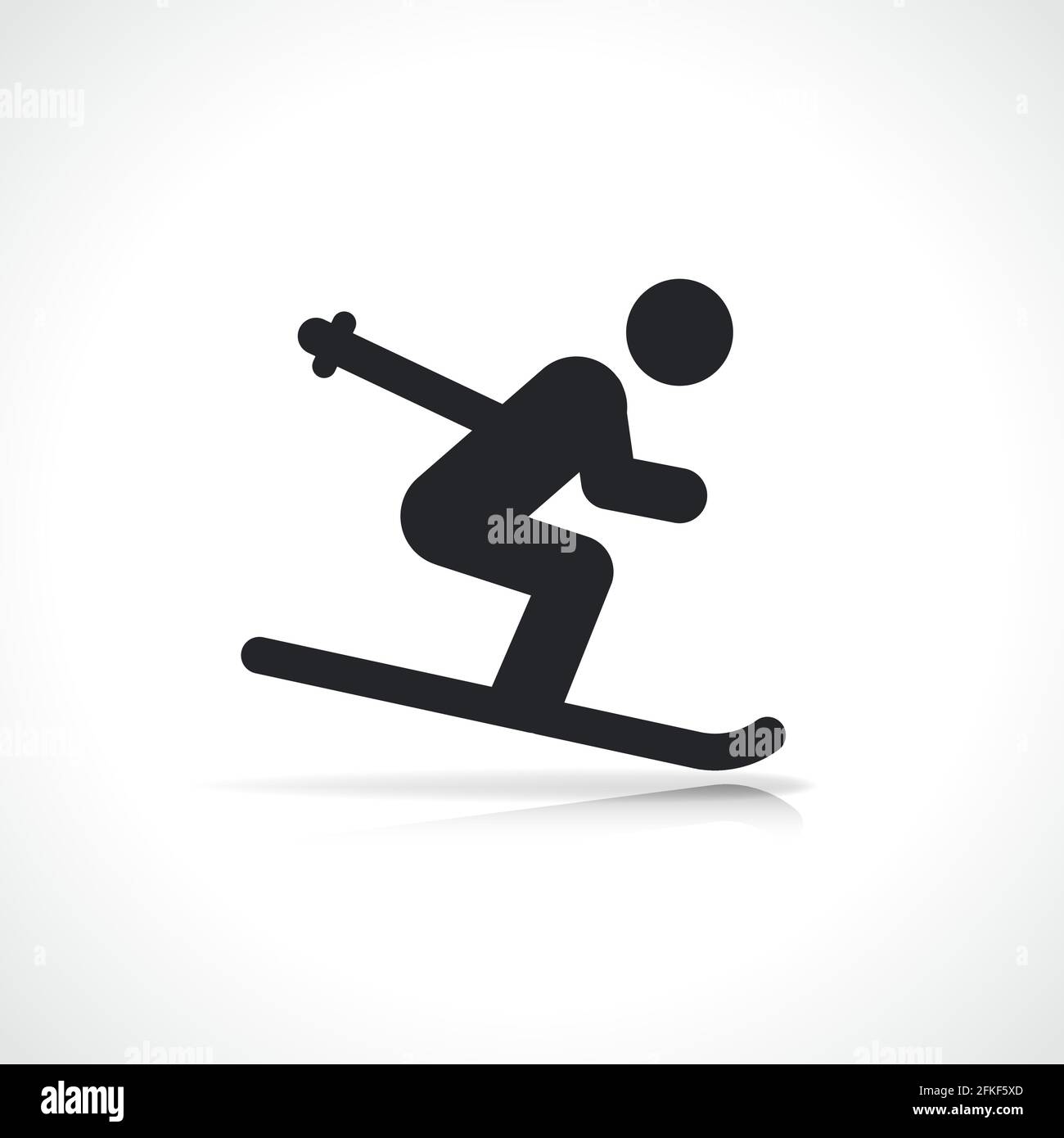 Immagine vettoriale dell'icona sciatore su sci Illustrazione Vettoriale