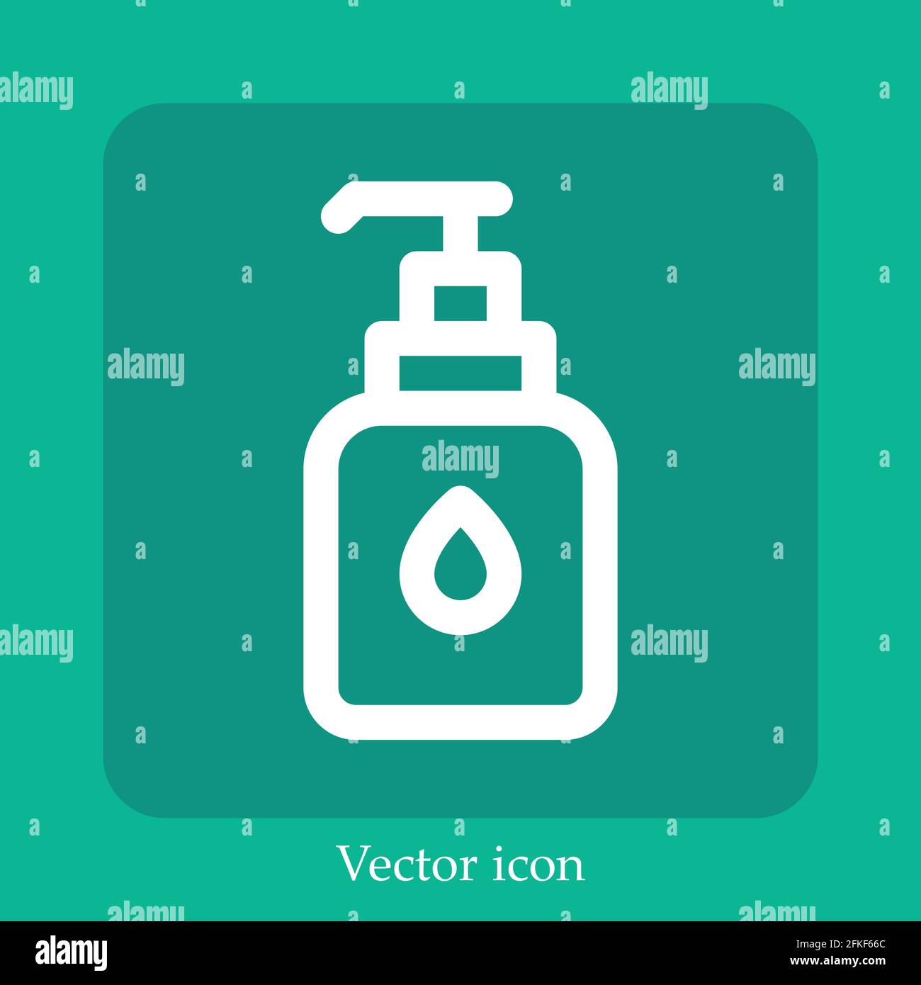 Icona vettoriale dell'igienizzatore manuale icona lineare.linea con tratto modificabile Illustrazione Vettoriale