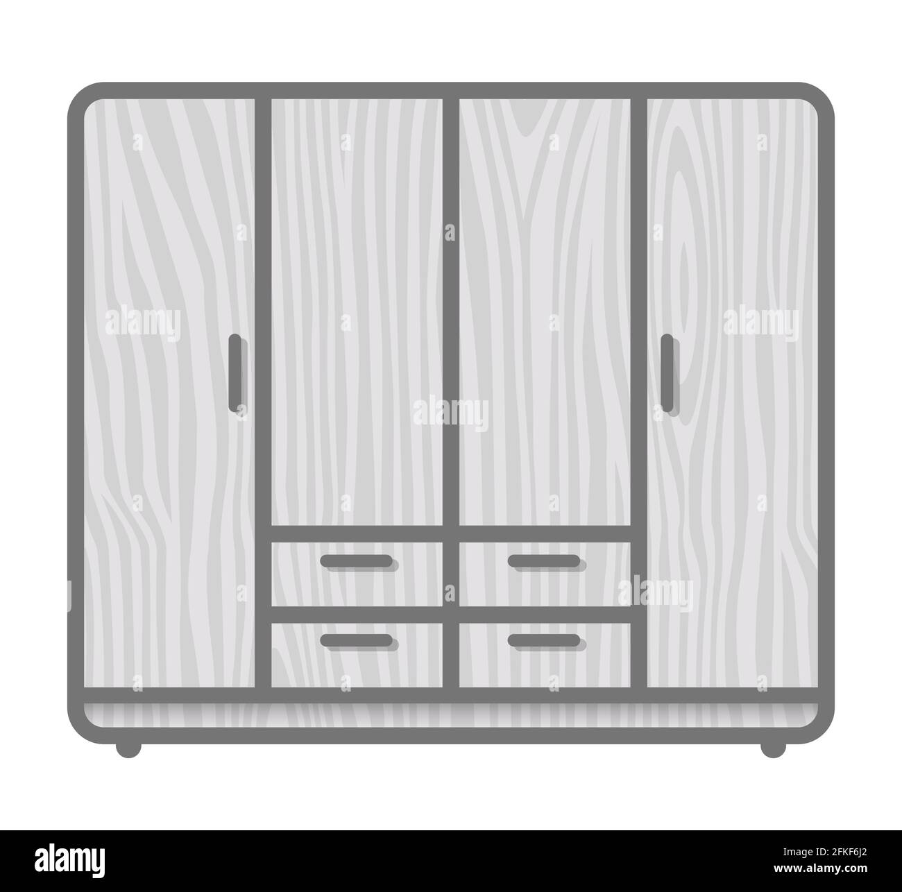 immagine vettoriale di design isolato con icona piatta guardaroba Illustrazione Vettoriale