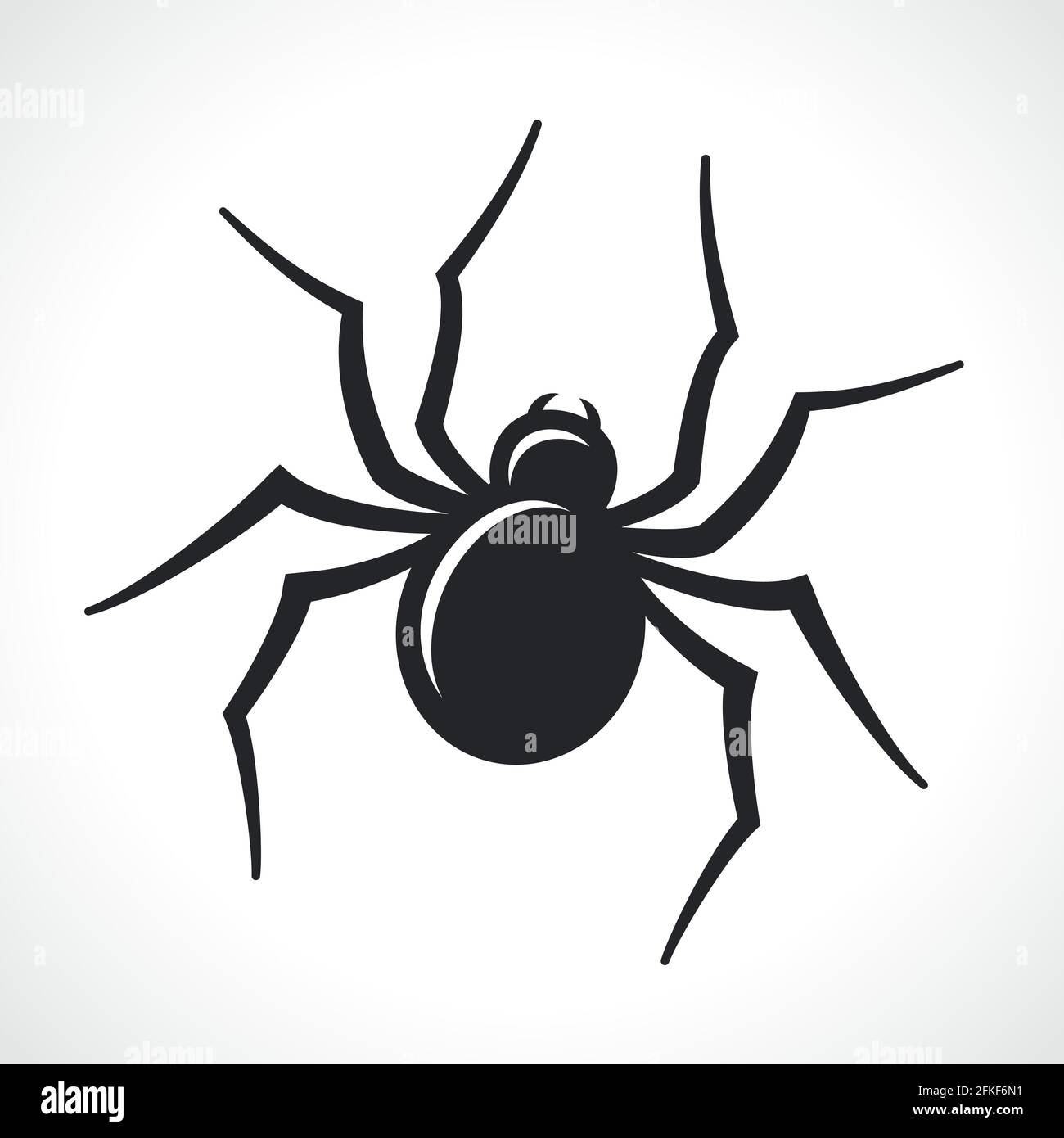 disegno di illustrazione vettoriale isolato con l'icona di spider nero Illustrazione Vettoriale