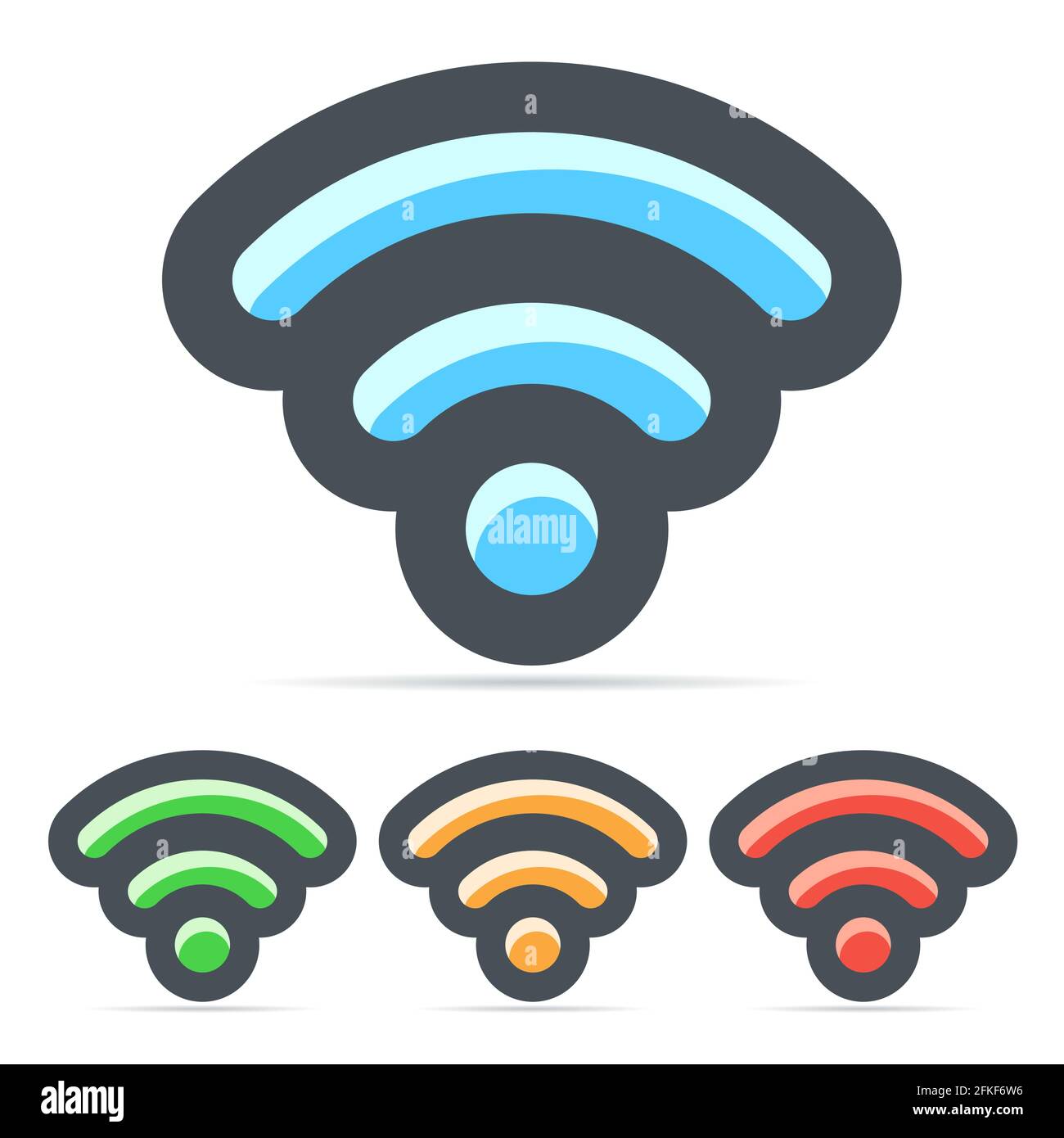 Icona WiFi immagine vettoriale piatta segno isolato Illustrazione Vettoriale