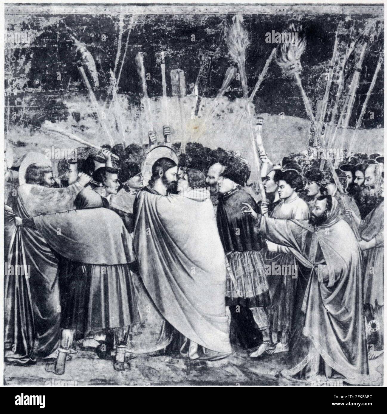 Le Baiser de Judas.Giotto di Bondone.1266-1337. Foto Stock