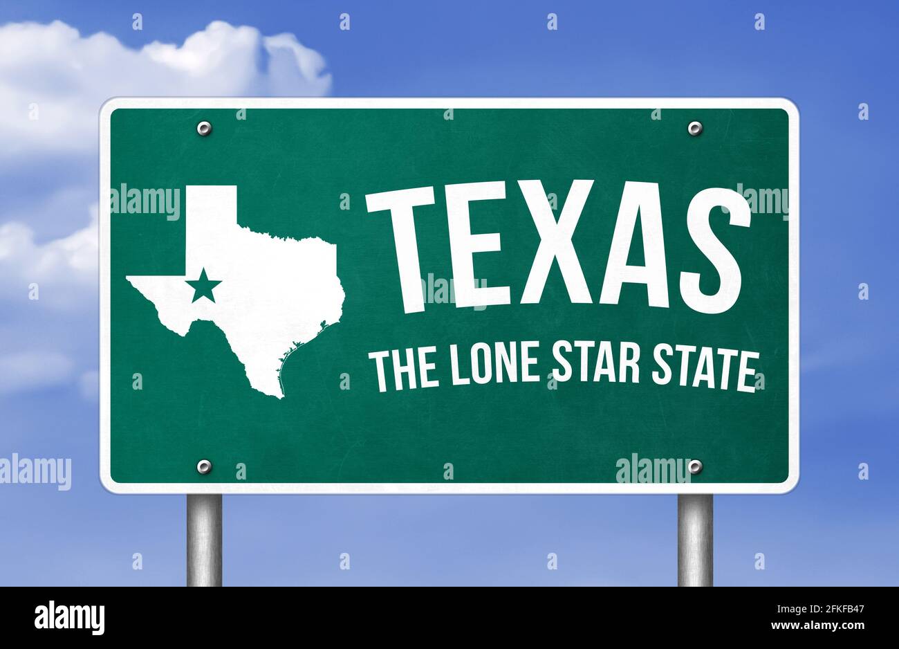 Texas state - Texas Road, illustrazione dei cartelli Foto Stock
