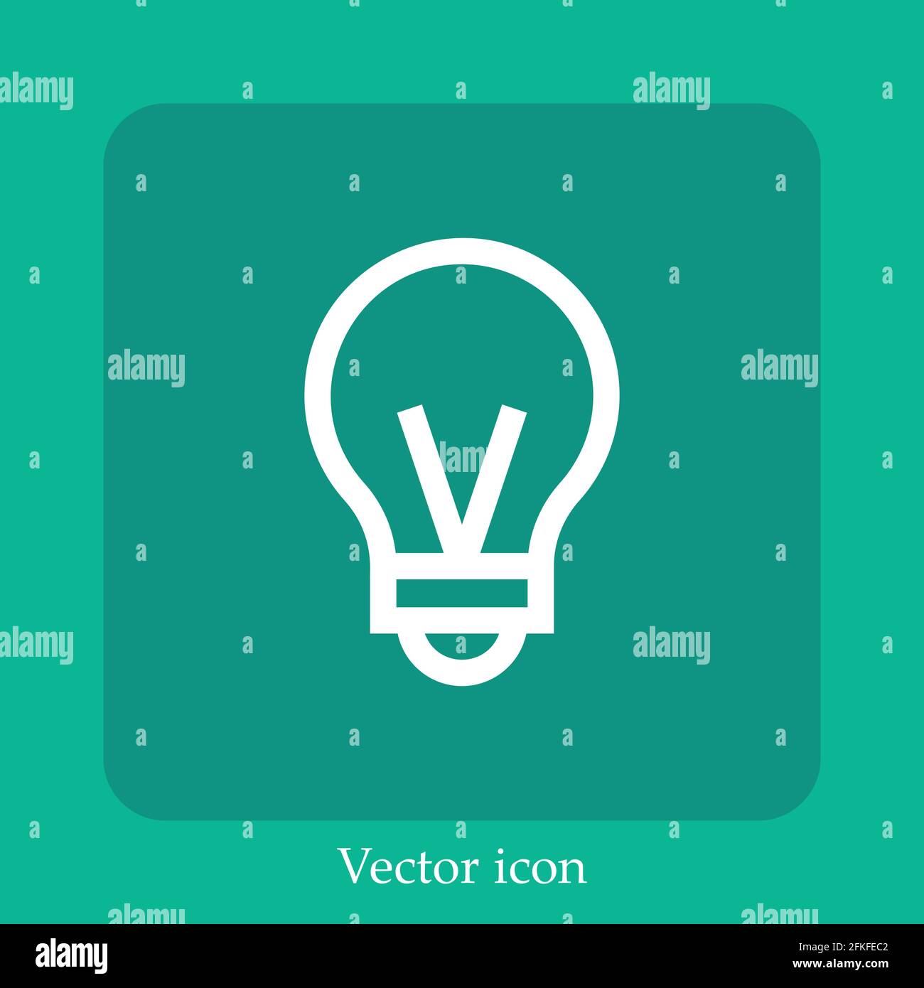Icona vettore a bulbo luminoso icona lineare.linea con tratto modificabile Illustrazione Vettoriale