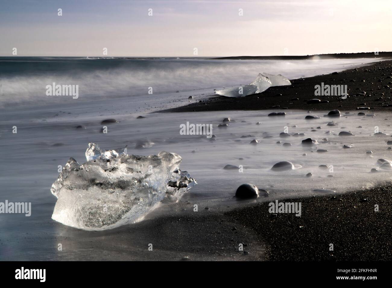 La spiaggia di Diamante in Islanda del Sud Foto Stock