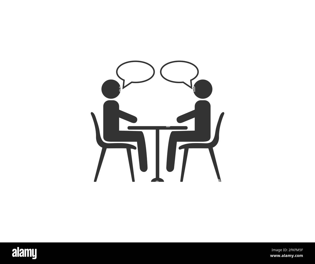 Icona di conversazione di persone su sfondo bianco. Illustrazione vettoriale. Illustrazione Vettoriale