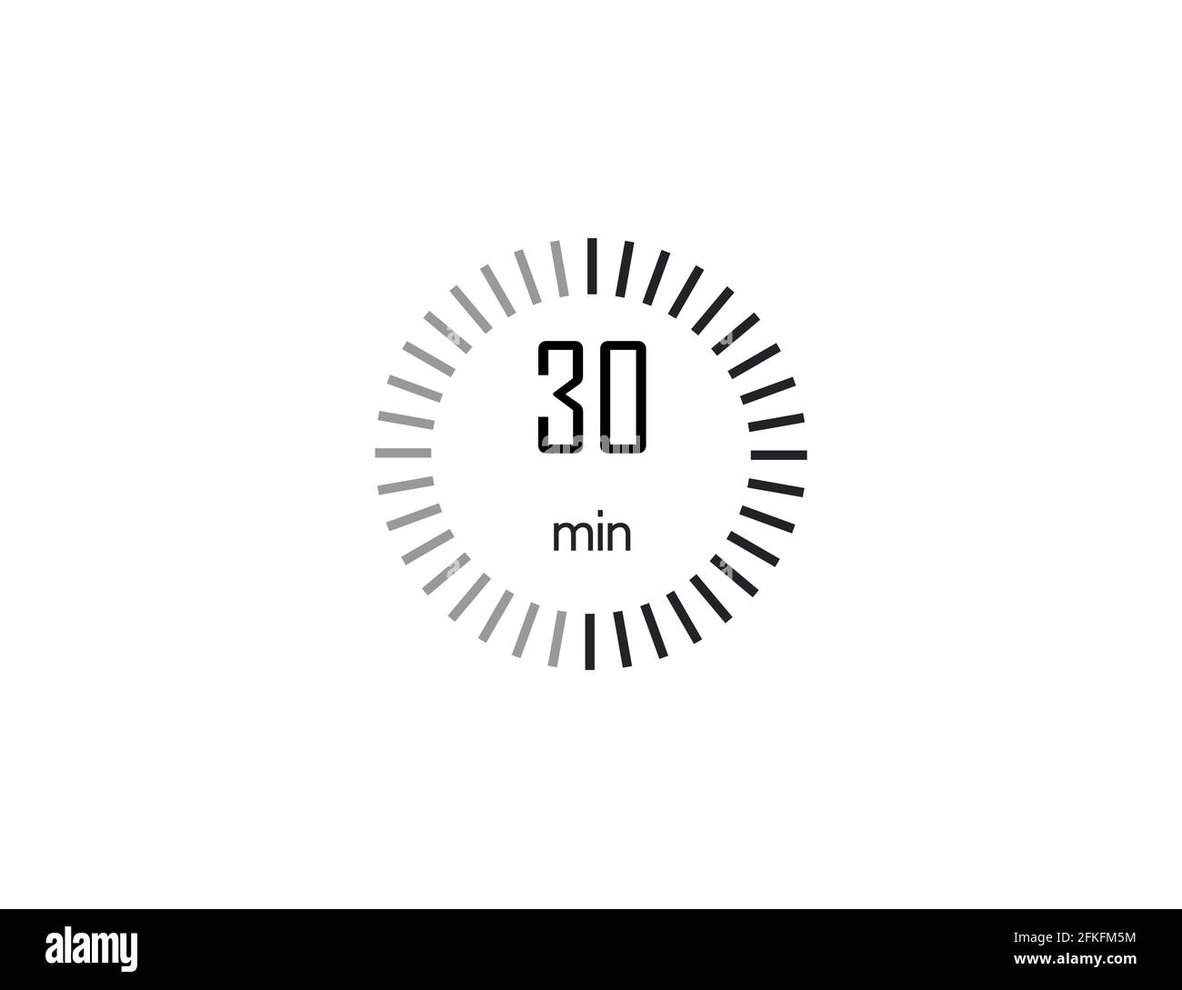 I 30 minuti, cronometro, timer digitale. orologio e orologio, illustrazione vettoriale. Illustrazione Vettoriale