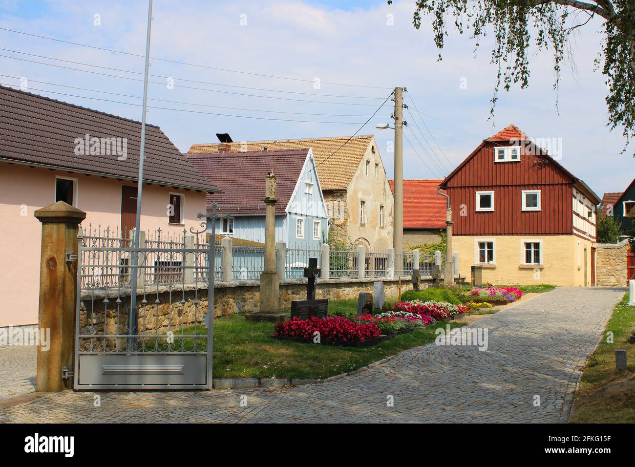 Crostwitz, ein sorbches Dorf a Sachsen Foto Stock
