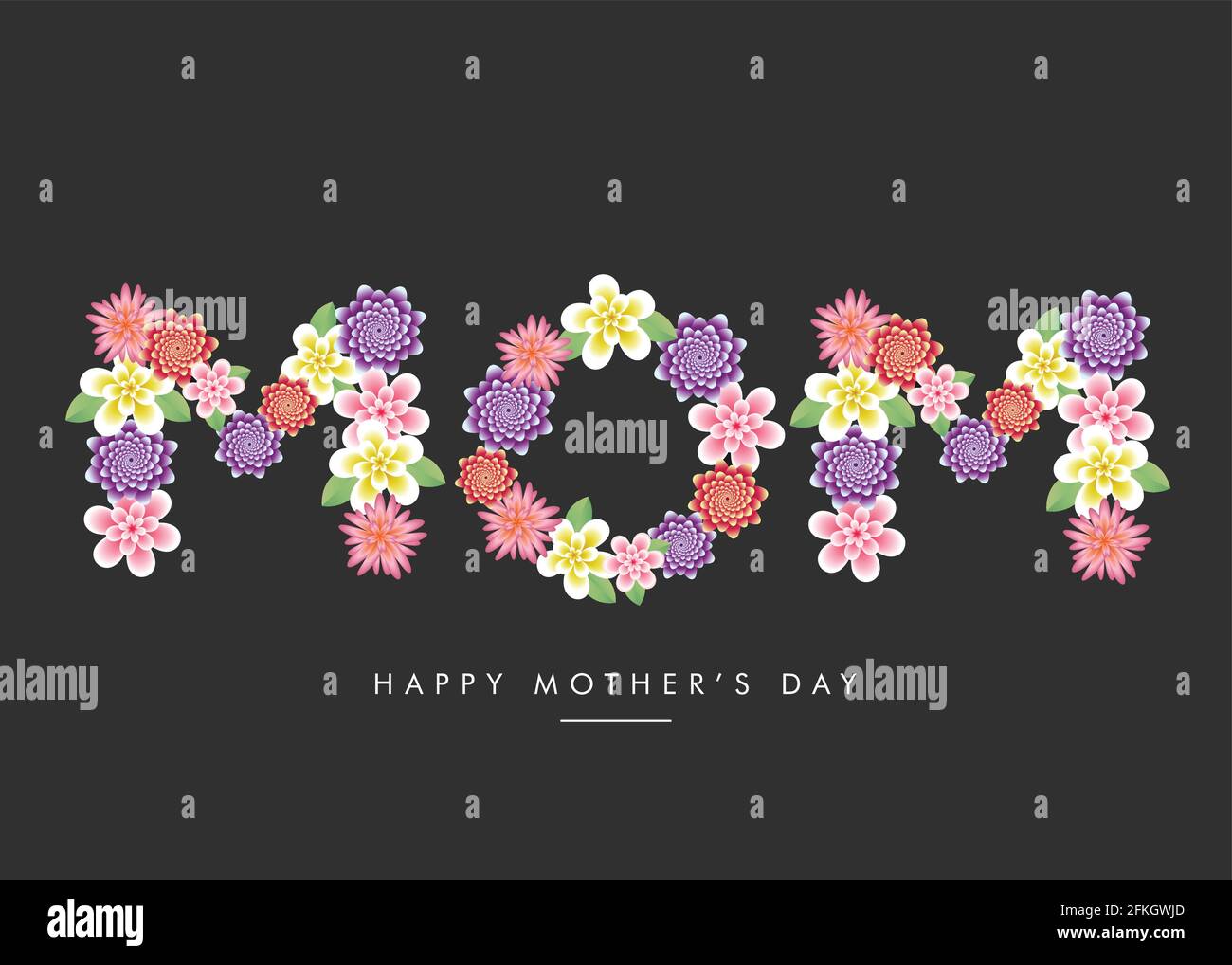 Mamma, buon giorno delle madri fiori biglietto di auguri vettore, Festa della mamma desidera sfondo banner carta da parati Illustrazione Vettoriale