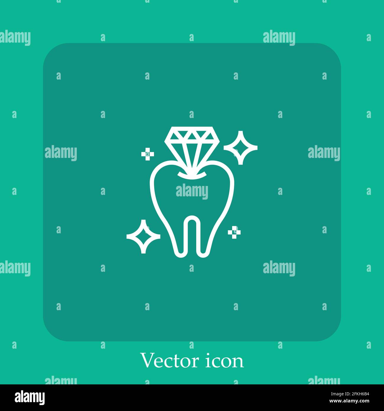 Icona vettore dente icona lineare.linea con tratto modificabile Illustrazione Vettoriale